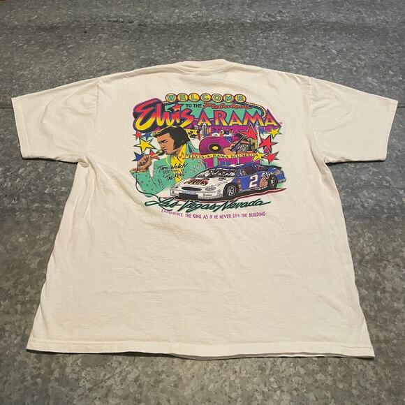 Vintage Elvis A Rama Museum Las Vegas Nevada Tee Shirt Mens XL 90s Y2K King Pop - Picture 2 of 9